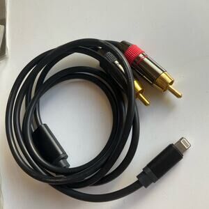 3.5 Aux to 2 x RCA Adapters, Audio Cable for Amplifiers, 4 Feet/1.2 m, Black